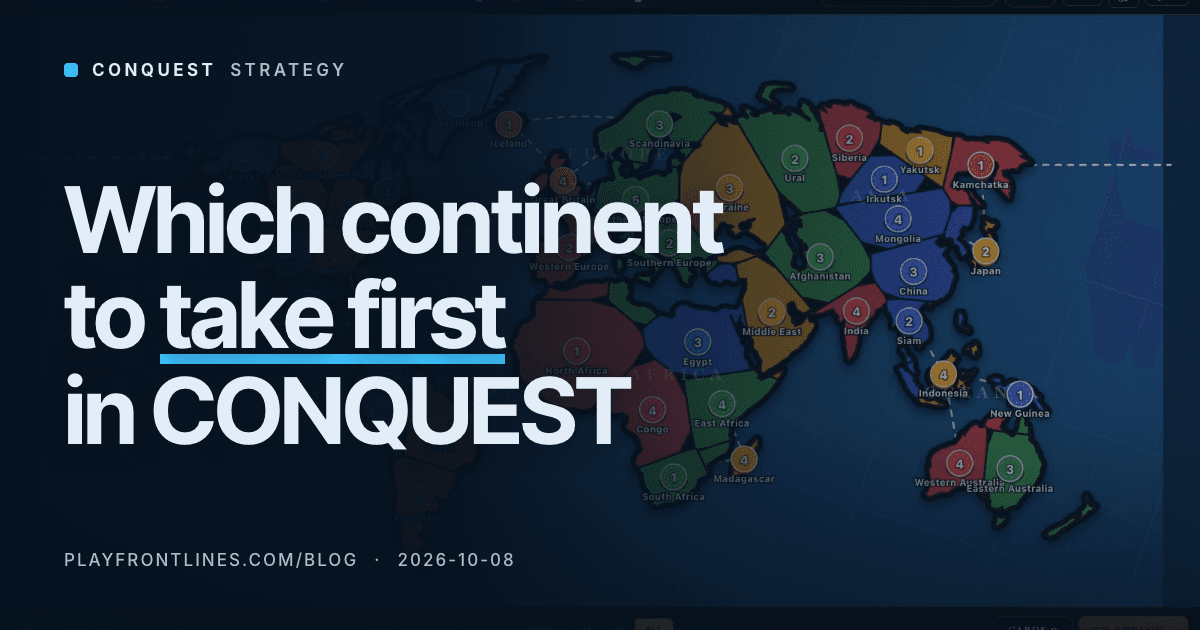 Which Continent to Take First in CONQUEST (World Map)