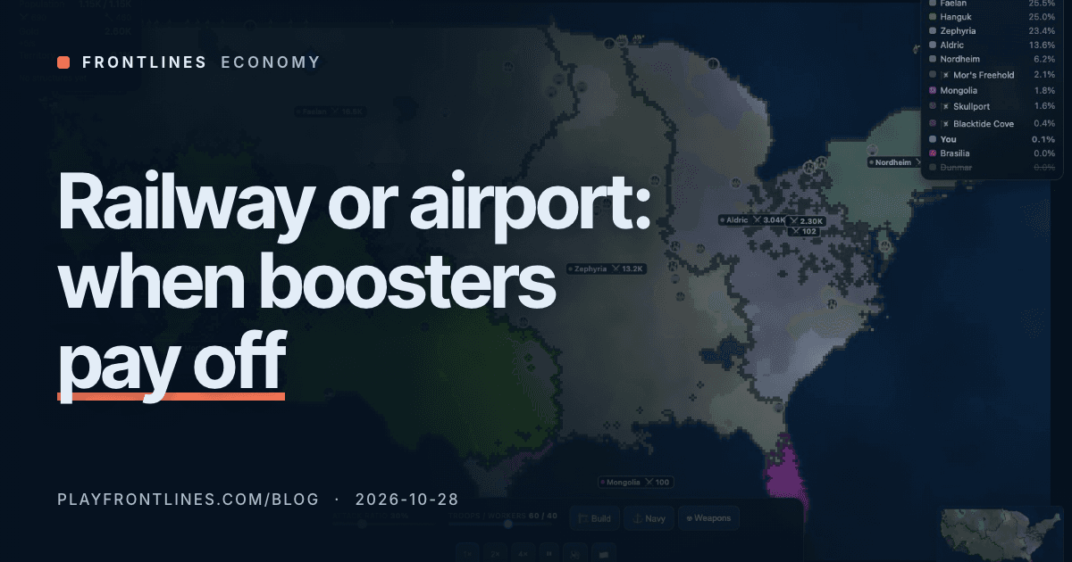 Railway or Airport in Frontlines: When Boosters Pay Off