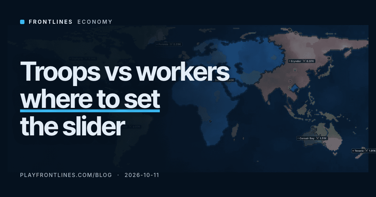 Troops vs Workers in Frontlines: Where to Set the Slider