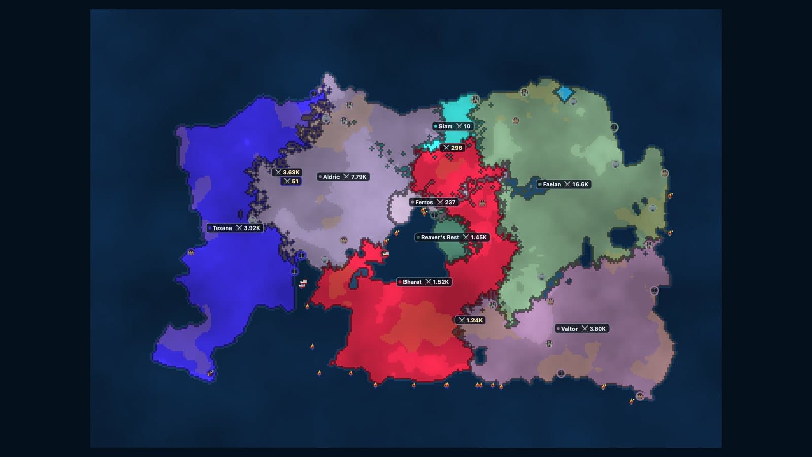 Pangaea map in Frontlines seven minutes into a free-for-all